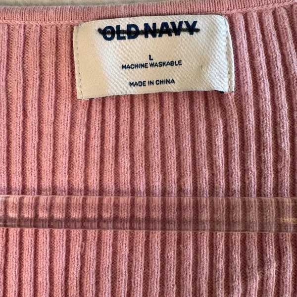 Old Navy Sweetheart Fit Ribbed Sweater Pink Knit L/S L Coquette Balletcore Y2K‎ - Image 3