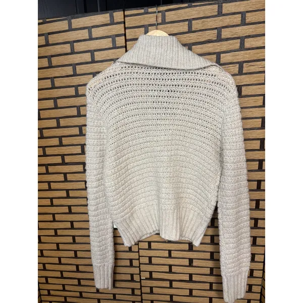 Joie Tan Zip‎ Up Sweater Size Small - Image 2