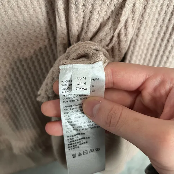 Free People North Shore Thermal Tunic Slouchy Beige Thumbholes Medium Oversized‎ - Image 8