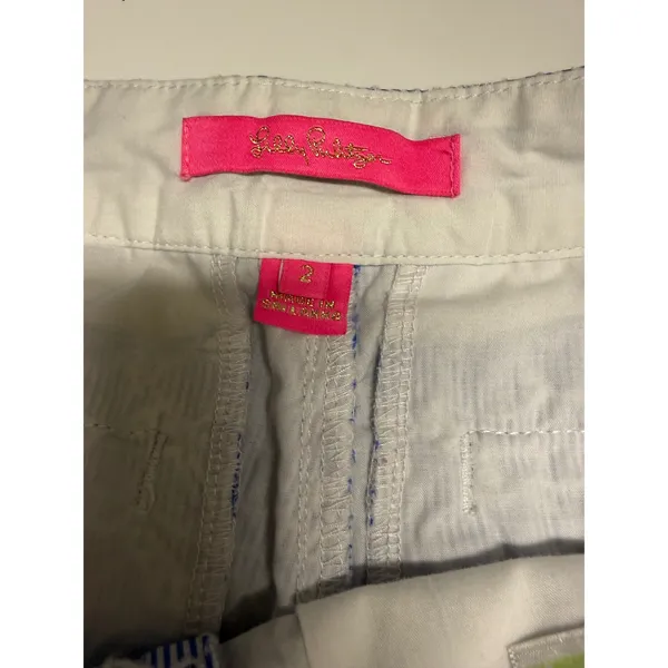 Lilly Pulitzer Buttercup Crew Blue Floral Eyelet Scallop Shorts Size 2 - Image 5