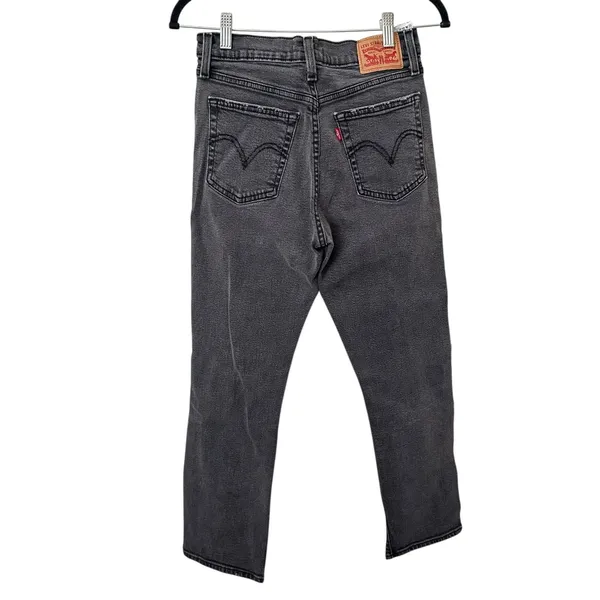 LEVIS Wedgie Distressed Ankle Denim Gray‎ Wash Sz 28 - Image 3