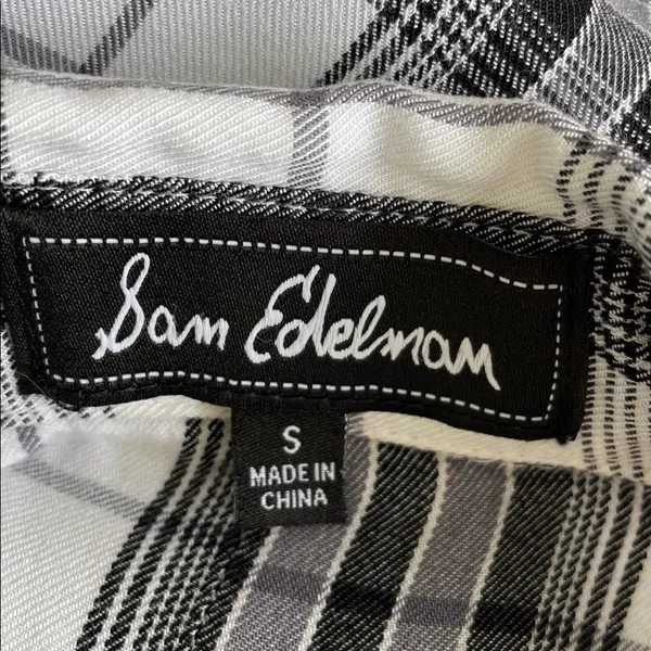 Sam Edelman Monochrome Plaid Button Down Shirt - Image 7