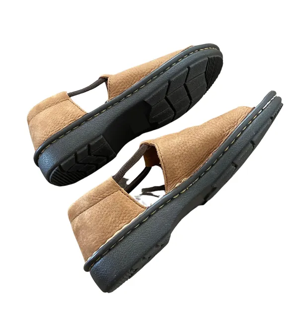 Amazing vintage 90s beige leather slip on peep toe sandals 🔥 - Image 3
