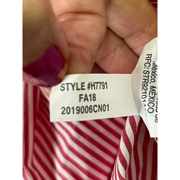 J.Crew Tie-Waist Shirtdress Red White Stripe Cotton Button Front Belted 8 New - Image 9