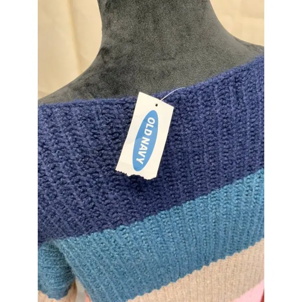 NWT Old Navy Sweater XS Stripes Blue Pink Orange - Image 8