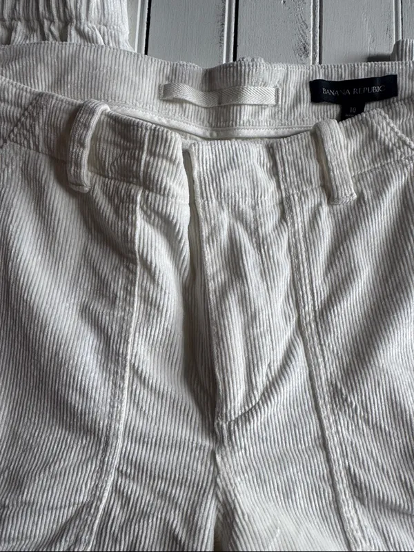 Banana Republic Corduroy Pants White Size 10 - Image 6