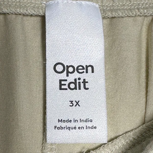Open Edit Womens 3X Beige Organic Cotton Tencel Modal Knit‎ Lounge Pants 8771 - Image 3
