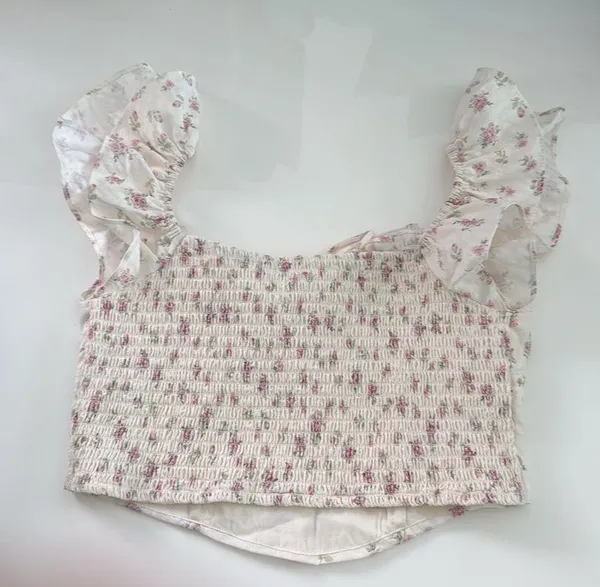 Altar’d State Floral Ruffle Sleeve Top - Image 3