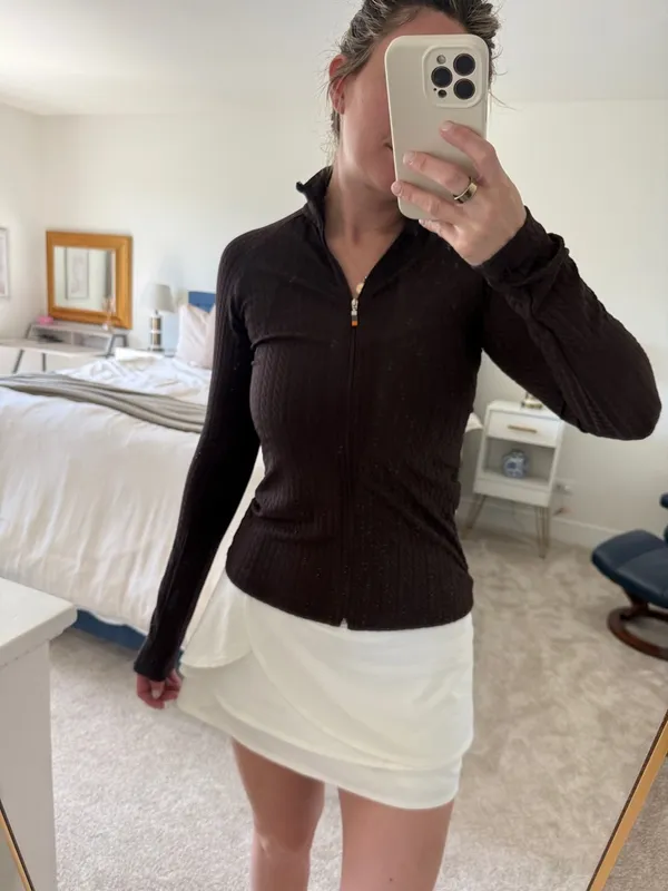 Athleta White Athletic layered mini Skort with Built-In Shorts - Image 2