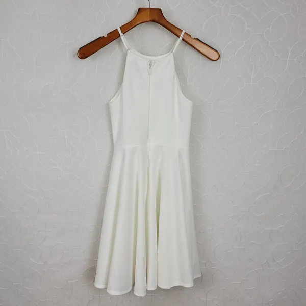 Lulus Womens Irresistible Charm Dress X Small White Fit & Flare‎ Mini - Image 3