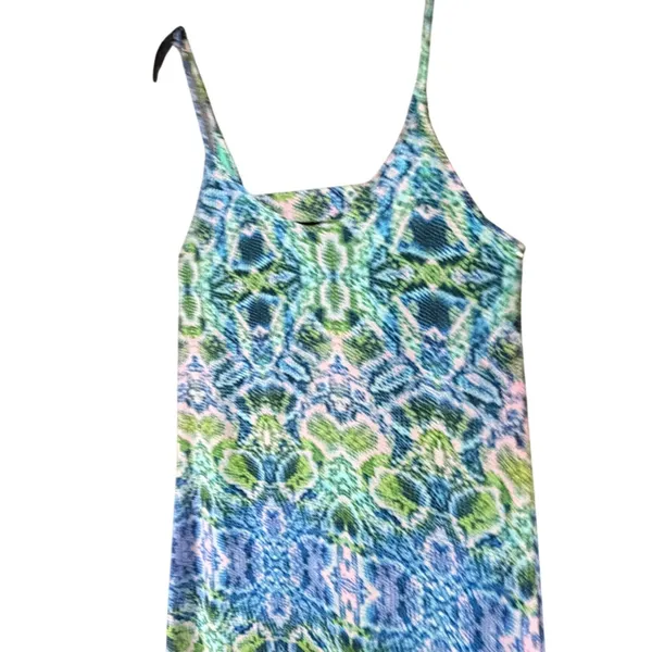 Show Me Your Mumu Taryn Strap Back Dress Womens M Blue Snakeskin‎ Asymmetrical - Image 3