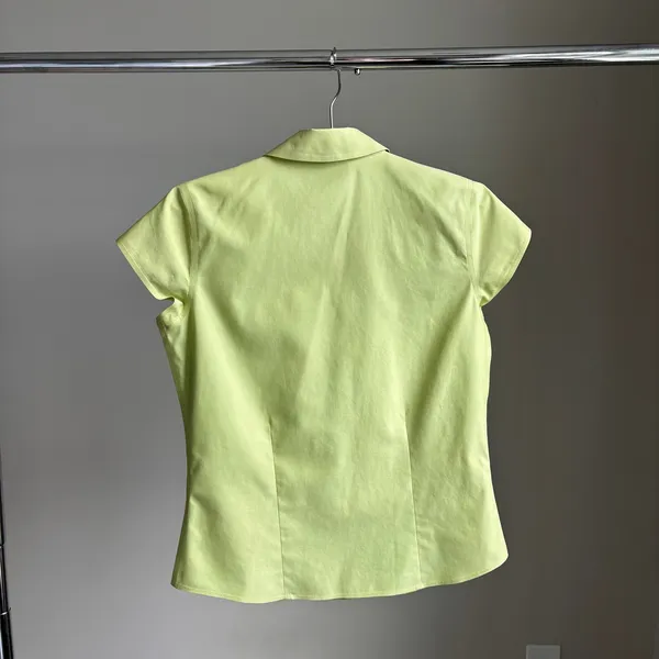 Vintage Coldwater Creek Cap Sleeve Top XS Fitted Button Up Office Siren Romcom - Image 2