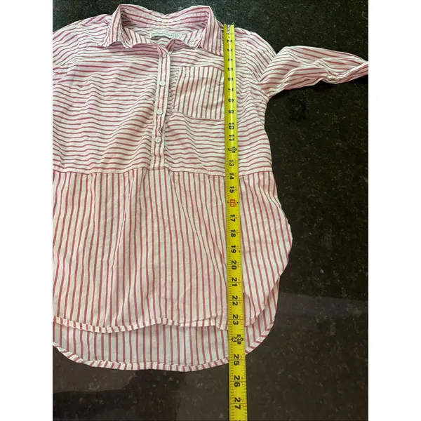 Abercrombie & Fitch Womens Sz XS White Red Stripe Pullover Button Front Shirt - Image 8