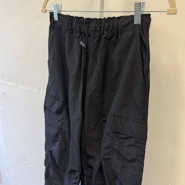 Love Tree Nylon Parachute Cargo Utility Pants Streetwear Gorpcore Small Black - Image 3