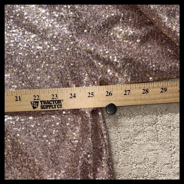 See And Be Seen Sequin Sweatshirt Women Large Rose Gold Sparkly Party Top - Image 5