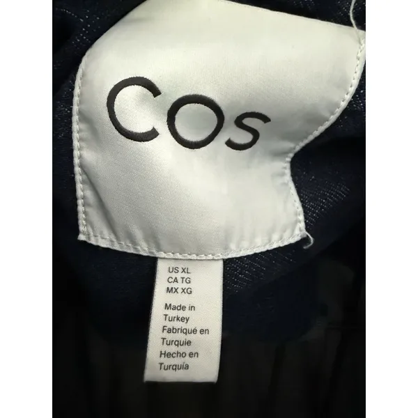 COS Denim Jacket Blue XL Collared Pockets Button Mid-Length Mens Casual‎ - Image 4