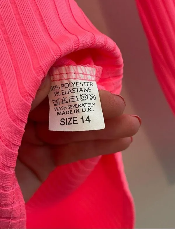Neon Pink Bodysuit Size M - Image 3
