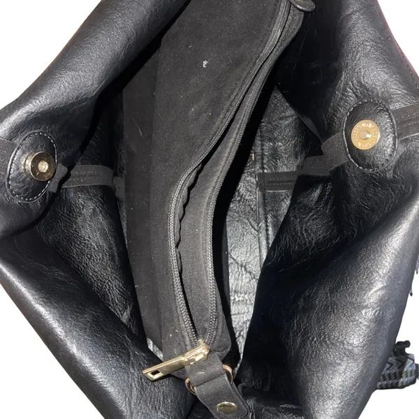 Faux Suede Shoulder Bag Crossbody Strap Hobo Slouchy Tote with small pouch - Image 3