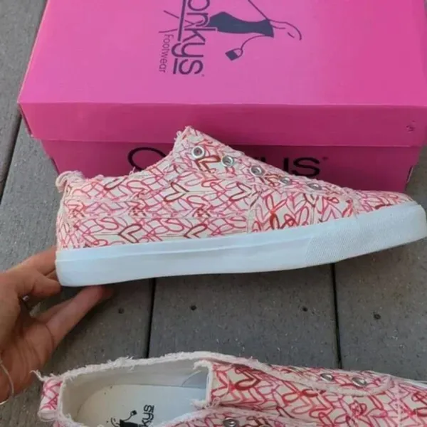 NWT Corky's Babalu Heart Print Slip On Sneakers | Corkys Heart Print Sneakers - Image 10