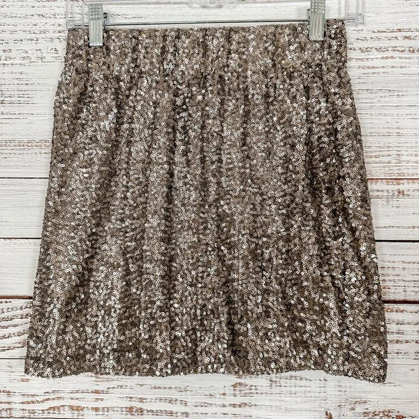 Lovers & Friends Bronze Sequin Mini Skirt, EUC, Size Small - Image 2