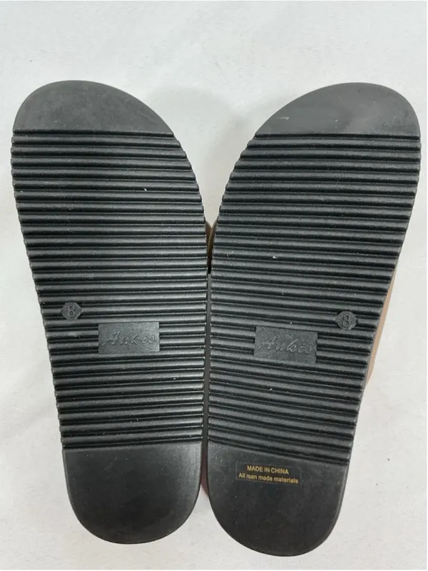 Womans New Ankis Slip On Slides Size 8 Brown Buckle Band Low Heel - Image 4