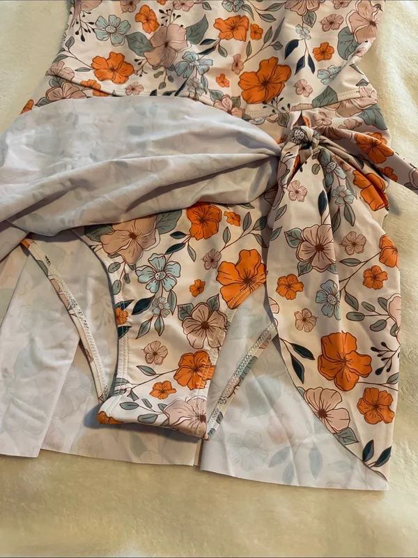 Floral Pink and Orange One-Piece swimsuit NWOT - Image 4