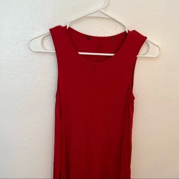 One‎ Clothing Women's Swing Shift Dress Red Sleeveless Mini Stretch Rayon CR4615 - Image 3