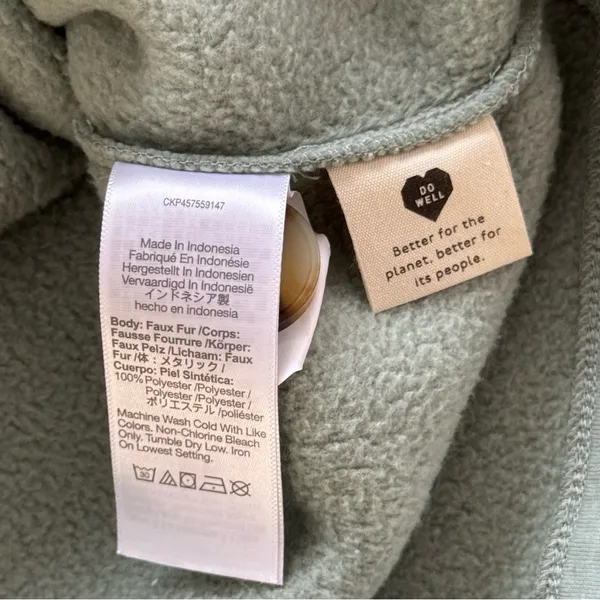 Madewell (RE)sourced Fleece Crop Cardigan Mint Green - Image 8
