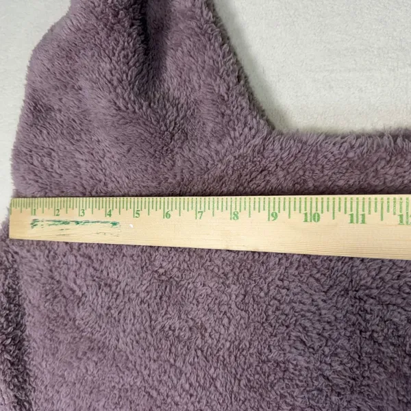 Cold Crush Womens Teddy Fleece‎ Hoodie Pom Pom Drawstring Purple Small NWT - Image 8