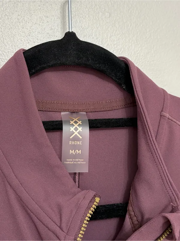 RHONE Revive Rib Zip Tank in Deep Mauve - Size M - Image 5