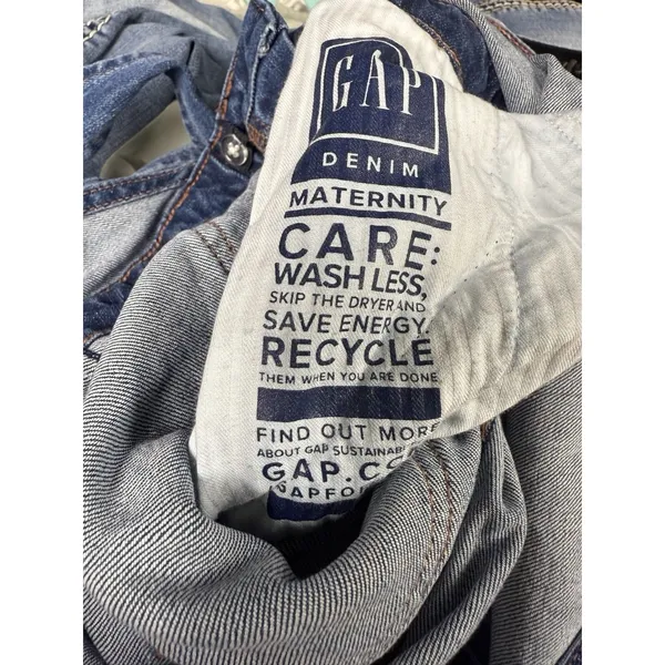 Gap Maternity Stretch Denim Jean Bib Overalls‎ Size S Pockets 27 inch Inseam - Image 7