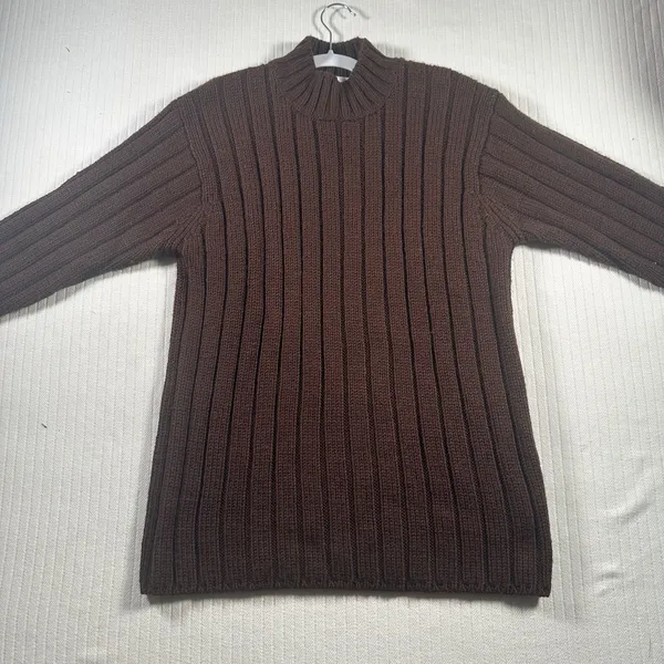 Jones New York Womens Small Brown Sweater Long Sleeve Knit Pullover - Image 3