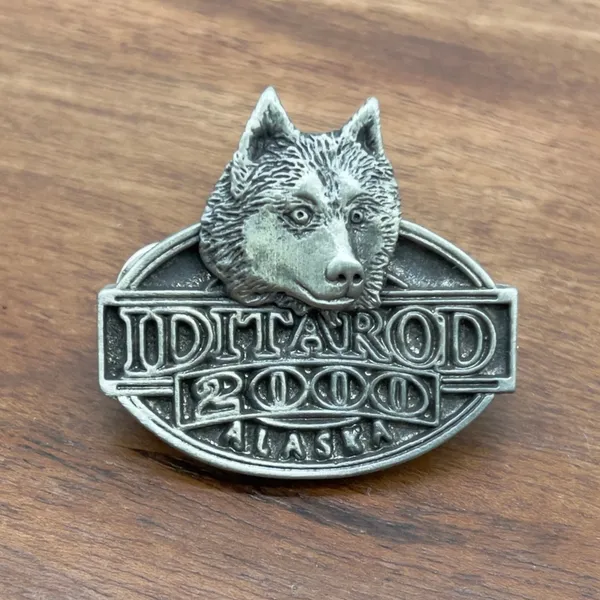 Vintage 2000 Iditarod Pin‎ Lapel Hat Pin Pewter Husky Alaska Souvenir Dog Race - Image 2