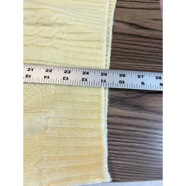 Vintage Style Yellow Cable Knit‎ V-Neck Sweater Vest Sleeveless Pastel Top L - Image 7
