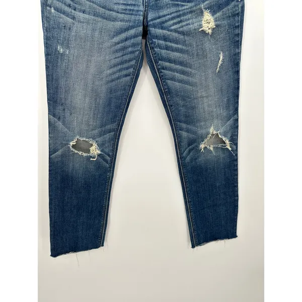 Abercrombie Women‎ Perfect Stretch Straight Leg Denim Jeans Raw Hem Size 4 - Image 3