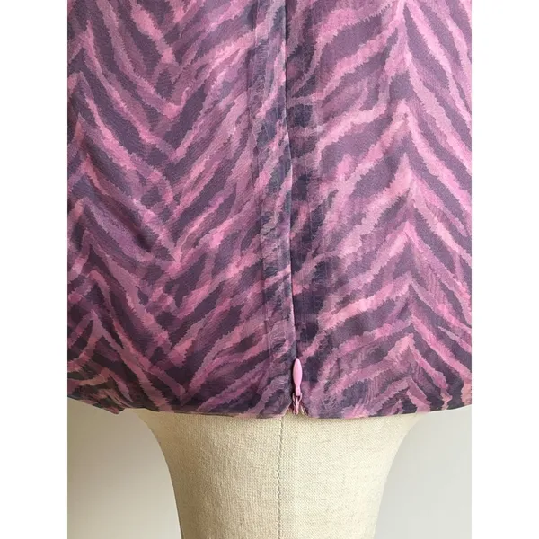 Endless‎ Rose Ella Organza Babydoll Mini Dress Women Medium Purple Zebra Print - Image 7