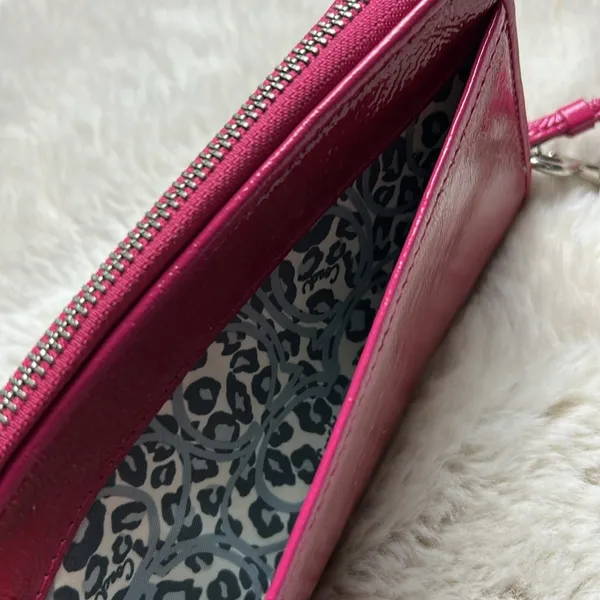 Coach Poppy Pink Leather Wristlet - Image 9