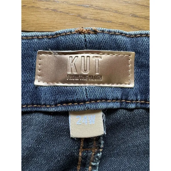 KUT From The Kloth Meg High Rise Wide Leg Women's Jeans Blue Size 24W Denim NWT - Image 4