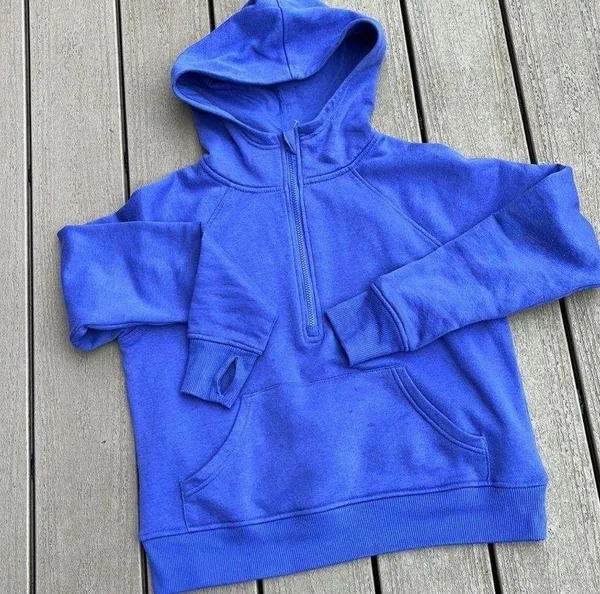 Member's Mark Scuba Hoodie Periwinkle Pullover Cotton Sweatshirt Knit Womens Medium - Image 3
