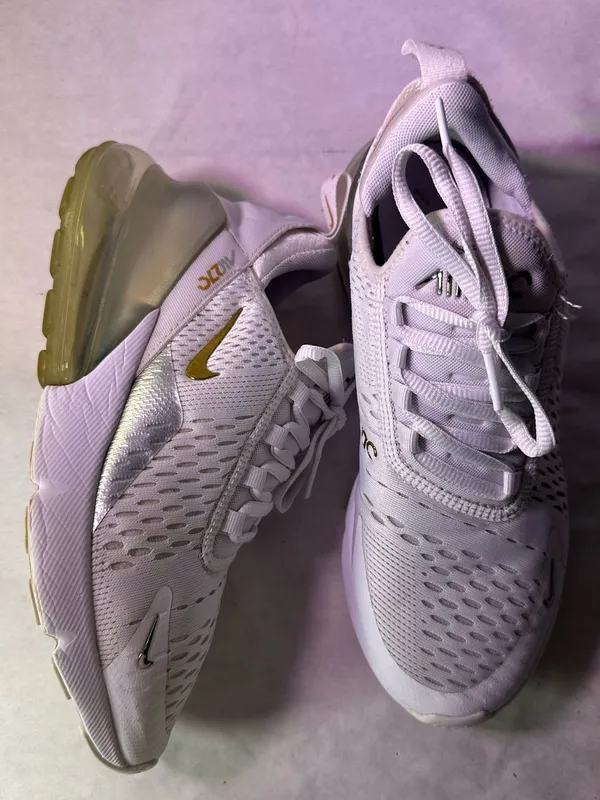Nike Women's White and Gold Air Max 270 Sneakers - Image 4