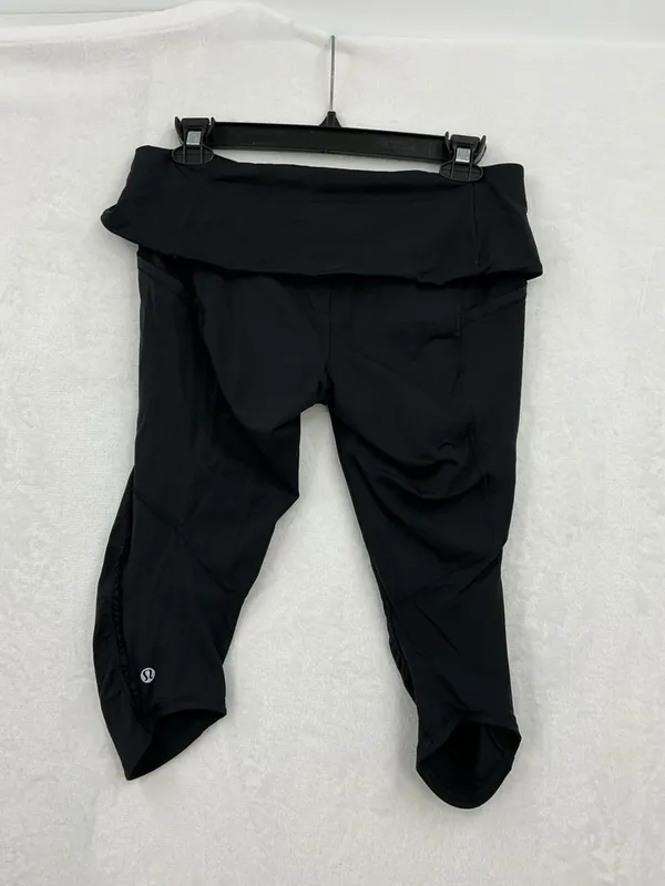 lululemon athletica Black High-Rise Foldover Waist Leggings 794 - Image 5