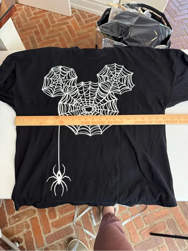 Disney Spirit Jersey Halloween Boo Crew Spiderweb Mickey Head Size Small spooky - Image 5