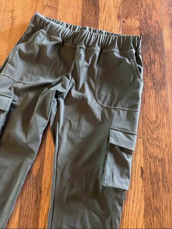 ZYIA Olive Green Cargo Jogger Pants - Image 2