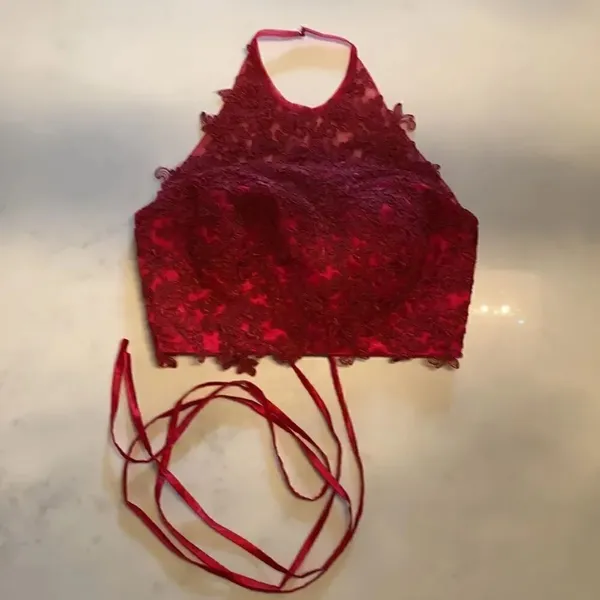 Women’s Gorgeous Red Formal Bridal Dress Two Pieces - Bodice and Skirt Size XS - Image 8