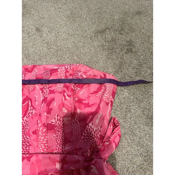 VTG Lilly Pulitzer Strapless‎ Tube Corset Lined Silk Dress Pink Floral Sz 0 - Image 4