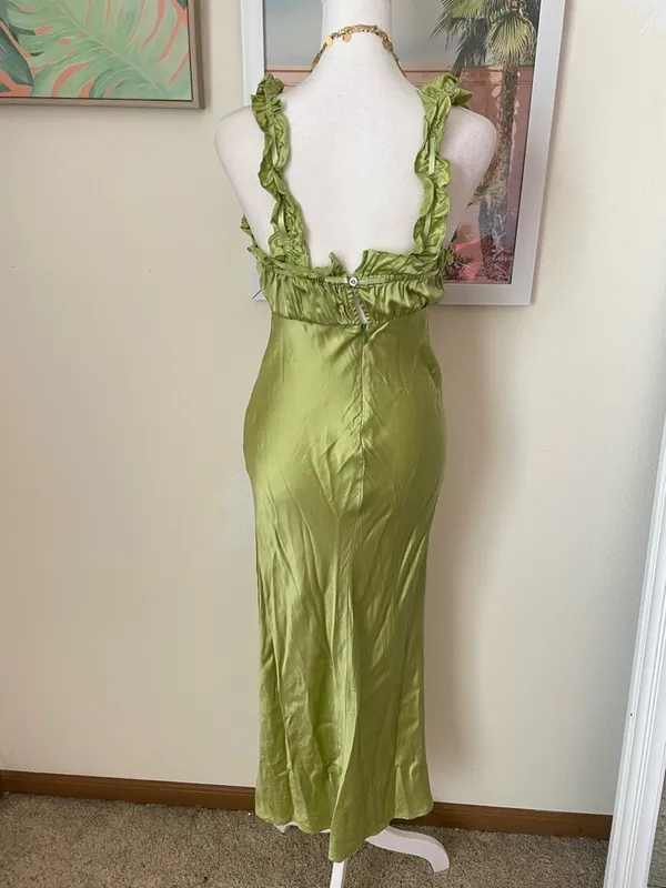 Reformation Erdem Silk Dress in Yucca Size XS - Image 9