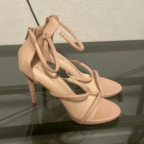 Shoedazzle Women's Nude Strappy High Heel‎ Size 9.5 - Image 3