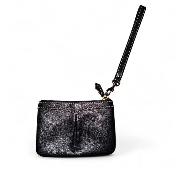 DOONEY & BOURKE Wristlet Wallet Purse Pleated AWL Rich Black Leather Bag ✨ - Image 3