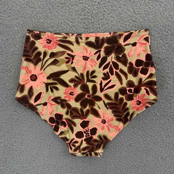 NWT Aerie Swim High Waisted Full Coverage Bikini Bottom Floral Women's Small - Image 2