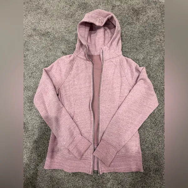 Lululemon Full Zip Scuba Hoodie - Pink Light Cotton Fleece - Image 2